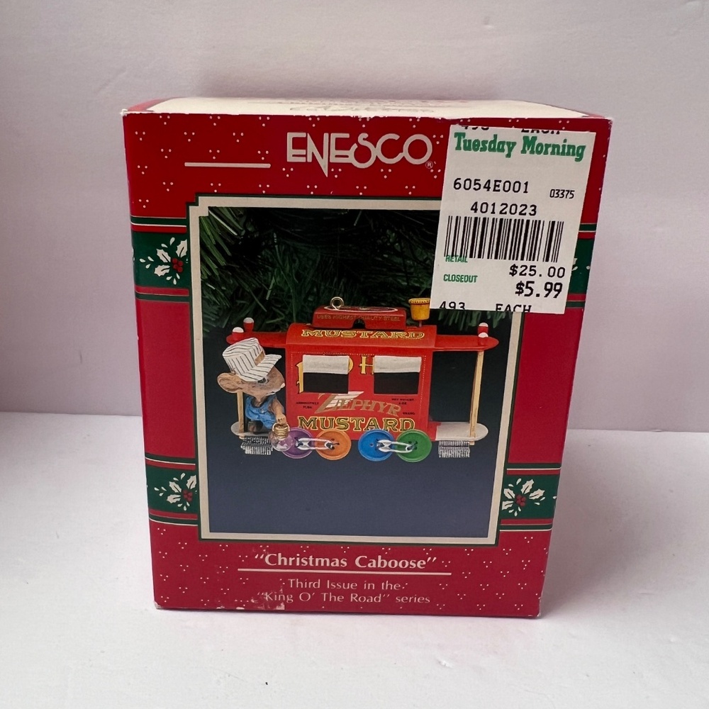 1991 Enesco Christmas Caboose 3rd in King O' The Road ornament